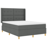 Casa si Gradina - Mobilier - Paturi si accesorii - Paturi - Pat box spring cu saltea, gri inchis, 140x200 cm, textil - Infinity.ro