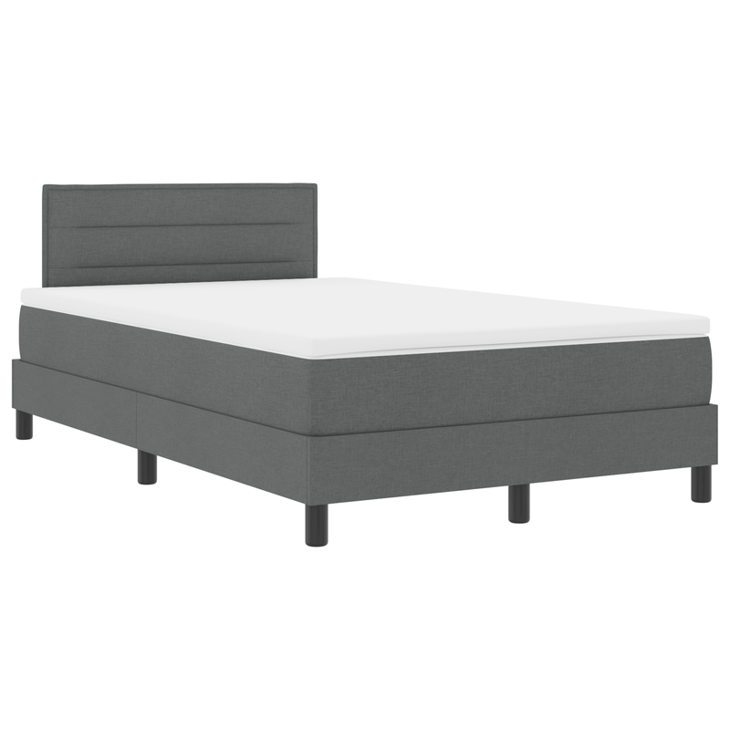 Casa si Gradina - Mobilier - Paturi si accesorii - Paturi - Pat Box Spring cu saltea & LED Gri inchis 120x200 cm Tesatura - Infinity.ro