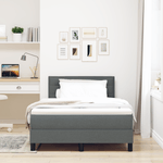 Casa si Gradina - Mobilier - Paturi si accesorii - Paturi - Pat Box Spring cu saltea & LED Gri inchis 120x200 cm Tesatura - Infinity.ro