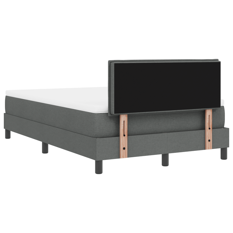 Casa si Gradina - Mobilier - Paturi si accesorii - Paturi - Pat Box Spring cu saltea & LED Gri inchis 120x200 cm Tesatura - Infinity.ro