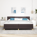Casa si Gradina - Mobilier - Paturi si accesorii - Paturi - Pat cu arcuri cu saltea & LED Maro inchis 200x200 cm Tesatura - Infinity.ro