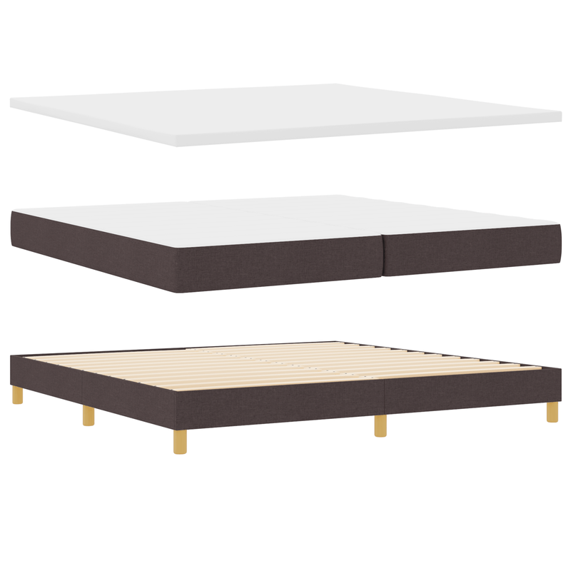 Casa si Gradina - Mobilier - Paturi si accesorii - Paturi - Pat cu arcuri cu saltea & LED Maro inchis 200x200 cm Tesatura - Infinity.ro