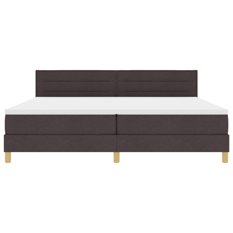 Casa si Gradina - Mobilier - Paturi si accesorii - Paturi - Pat cu arcuri cu saltea & LED Maro inchis 200x200 cm Tesatura - Infinity.ro
