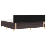 Casa si Gradina - Mobilier - Paturi si accesorii - Paturi - Pat cu arcuri cu saltea & LED Maro inchis 200x200 cm Tesatura - Infinity.ro