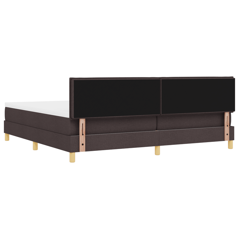 Casa si Gradina - Mobilier - Paturi si accesorii - Paturi - Pat cu arcuri cu saltea & LED Maro inchis 200x200 cm Tesatura - Infinity.ro