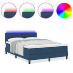 Casa si Gradina - Mobilier - Paturi si accesorii - Paturi - Pat cu arcuri cu saltea & LED albastru 140x190 cm tesatura - Infinity.ro