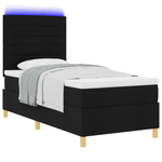 Casa si Gradina - Mobilier - Paturi si accesorii - Paturi - Pat cu arcuri cu saltea & LED Negru 80x200 cm Tesatura - Infinity.ro