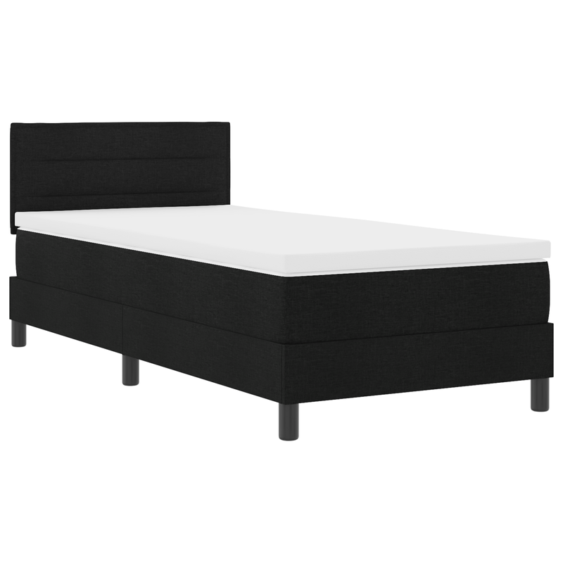 Casa si Gradina - Mobilier - Paturi si accesorii - Paturi - Pat cu arcuri boxa cu saltea si LED Negru 90x190 cm Fabricat - Infinity.ro