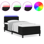 Casa si Gradina - Mobilier - Paturi si accesorii - Paturi - Pat cu arcuri boxa cu saltea si LED Negru 90x190 cm Fabricat - Infinity.ro