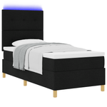 Casa si Gradina - Mobilier - Paturi si accesorii - Paturi - Pat cu arcuri cu saltea & LED negru 80x200 cm tesatura - Infinity.ro
