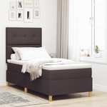 Casa si Gradina - Mobilier - Paturi si accesorii - Paturi - Pat cu somier si saltea cu LED Maro Intunecat 90x200 cm Textile - Infinity.ro