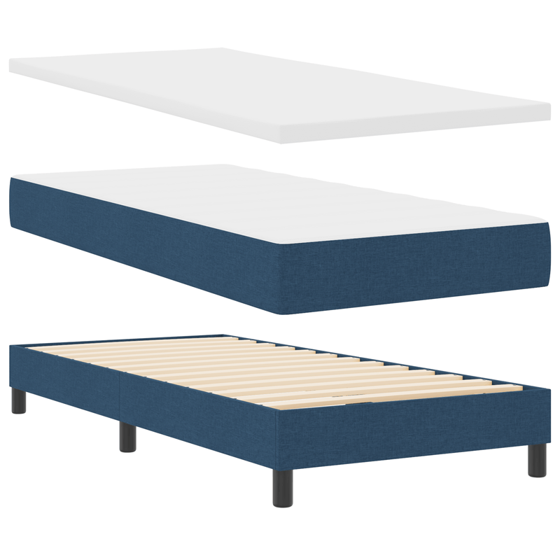Casa si Gradina - Mobilier - Paturi si accesorii - Paturi - Pat cu arcuri cu saltea & LED albastru 80x200 cm tesatura - Infinity.ro