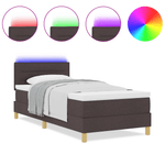 Casa si Gradina - Mobilier - Paturi si accesorii - Paturi - Pat cu arcuri cu saltea & LED maro inchis 80x200 cm tesatura - Infinity.ro