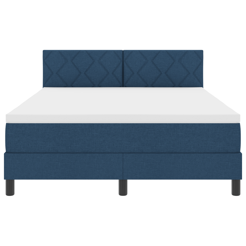 Casa si Gradina - Mobilier - Paturi si accesorii - Paturi - Pat Box Spring cu saltea & LED albastru 140x200 cm din tesatura - Infinity.ro