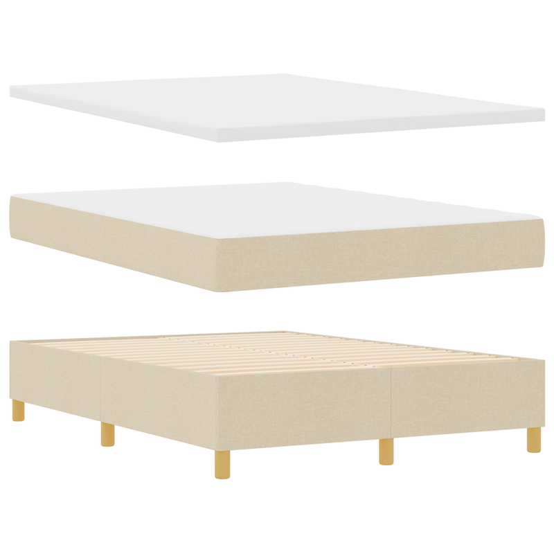 Casa si Gradina - Mobilier - Paturi si accesorii - Paturi - Pat cu saltea si LED Crem 160x200 cm din tesatura - Infinity.ro