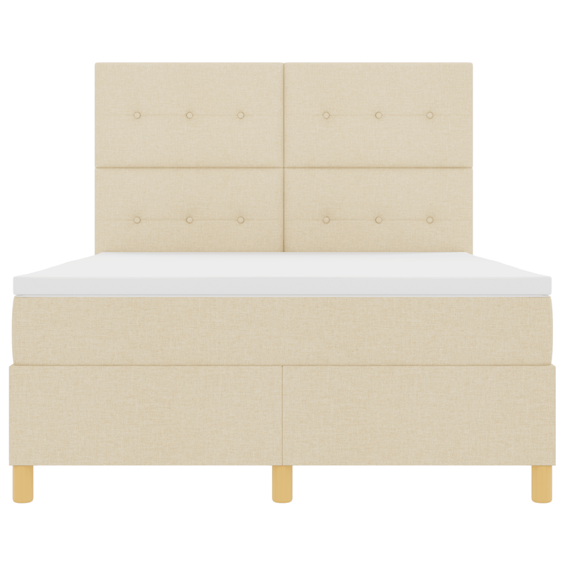 Casa si Gradina - Mobilier - Paturi si accesorii - Paturi - Pat cu saltea si LED Crem 160x200 cm din tesatura - Infinity.ro