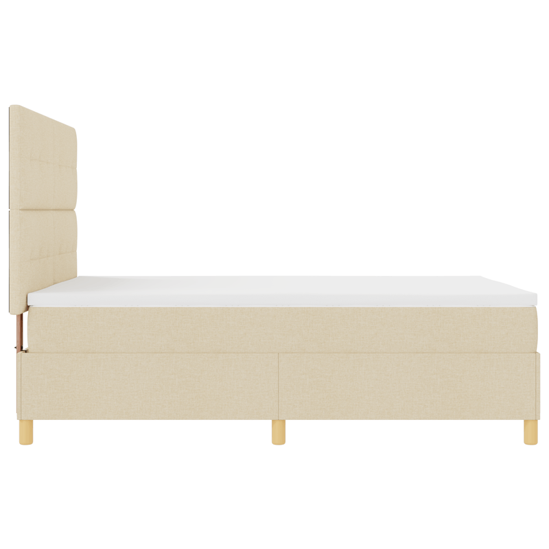 Casa si Gradina - Mobilier - Paturi si accesorii - Paturi - Pat cu saltea si LED Crem 160x200 cm din tesatura - Infinity.ro