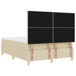 Casa si Gradina - Mobilier - Paturi si accesorii - Paturi - Pat cu saltea si LED Crem 160x200 cm din tesatura - Infinity.ro