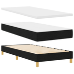 Casa si Gradina - Mobilier - Paturi si accesorii - Paturi - Pat cu arcuri cu saltea & LED negru 100x200 cm tesatura - Infinity.ro