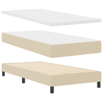 Casa si Gradina - Mobilier - Paturi si accesorii - Paturi - Pat cu arcuri cu saltea & LED crem 90x200 cm tesatura - Infinity.ro