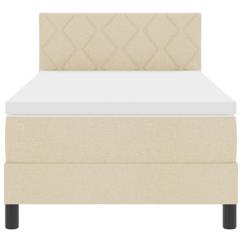 Casa si Gradina - Mobilier - Paturi si accesorii - Paturi - Pat cu arcuri cu saltea & LED crem 90x200 cm tesatura - Infinity.ro