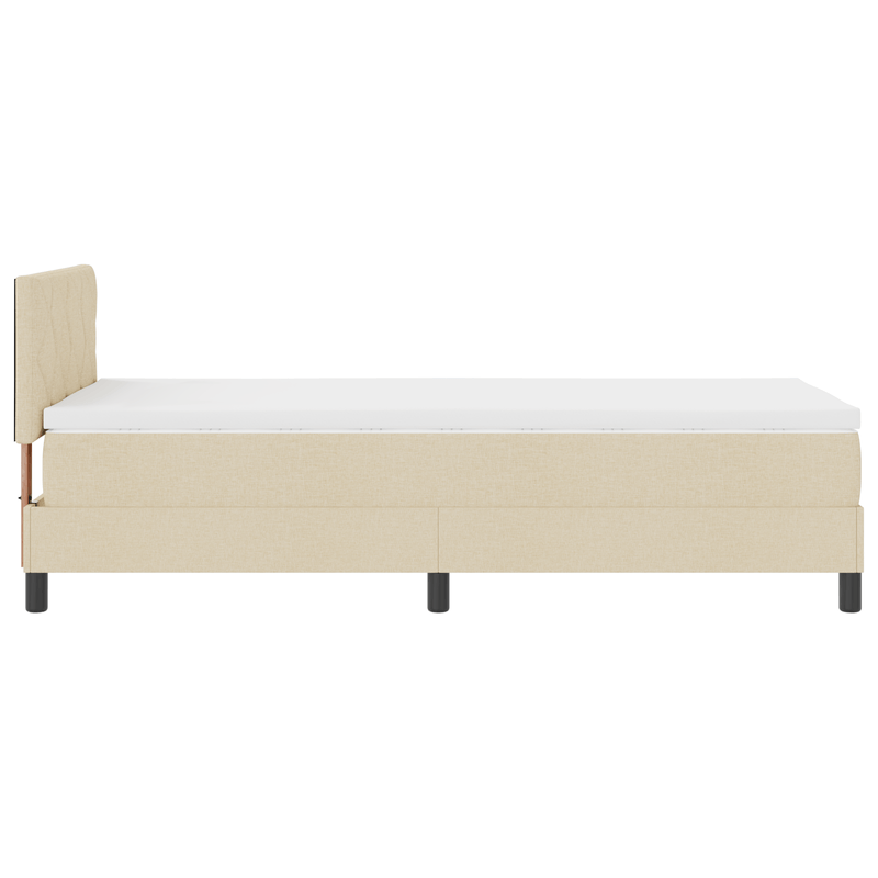 Casa si Gradina - Mobilier - Paturi si accesorii - Paturi - Pat cu arcuri cu saltea & LED crem 90x200 cm tesatura - Infinity.ro