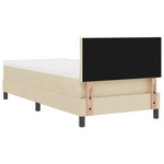 Casa si Gradina - Mobilier - Paturi si accesorii - Paturi - Pat cu arcuri cu saltea & LED crem 90x200 cm tesatura - Infinity.ro