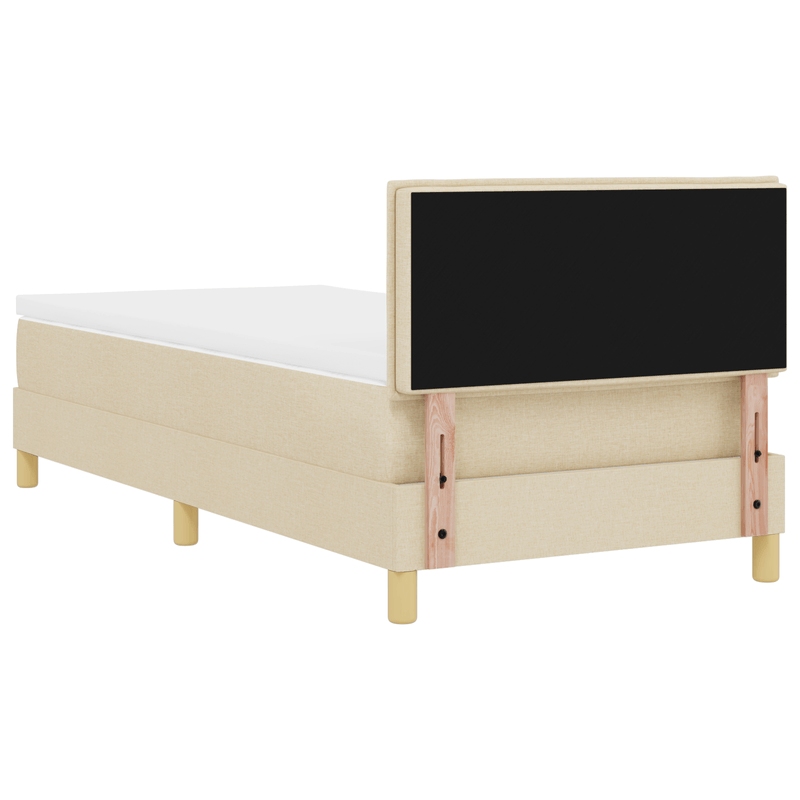 Casa si Gradina - Mobilier - Paturi si accesorii - Paturi - Pat cu arcuri cu saltea si LED crem 90x200 cm tesatura - Infinity.ro