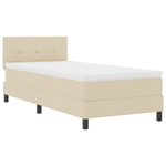 Casa si Gradina - Mobilier - Paturi si accesorii - Paturi - Pat Box Spring cu Saltea & LED Crem 90x190 cm Material Textil - Infinity.ro