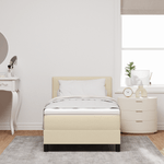Casa si Gradina - Mobilier - Paturi si accesorii - Paturi - Pat Box Spring cu Saltea & LED Crem 90x190 cm Material Textil - Infinity.ro