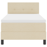 Casa si Gradina - Mobilier - Paturi si accesorii - Paturi - Pat Box Spring cu Saltea & LED Crem 90x190 cm Material Textil - Infinity.ro