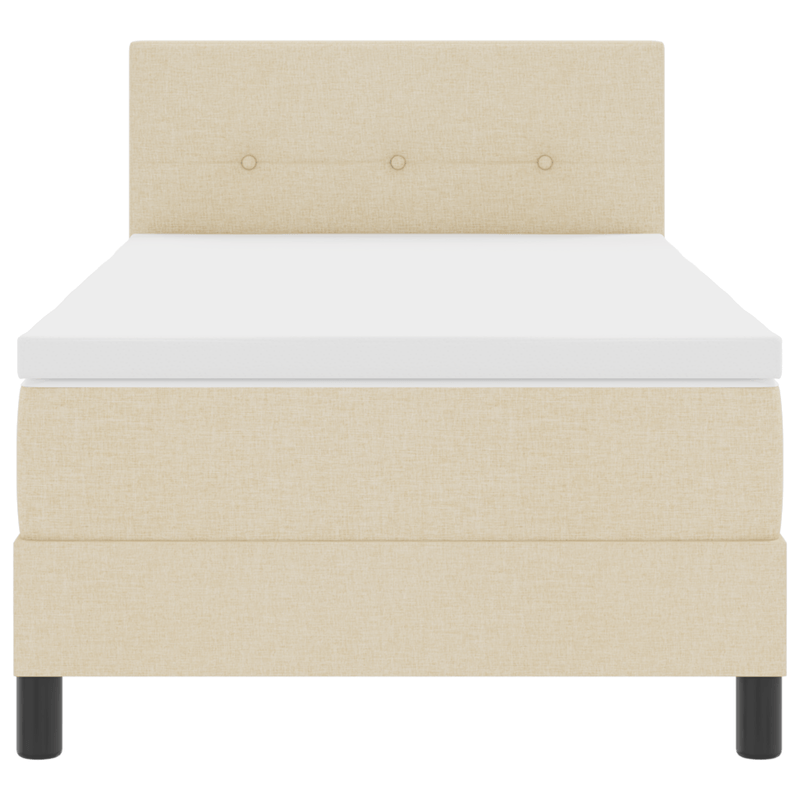 Casa si Gradina - Mobilier - Paturi si accesorii - Paturi - Pat Box Spring cu Saltea & LED Crem 90x190 cm Material Textil - Infinity.ro