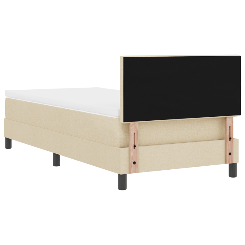 Casa si Gradina - Mobilier - Paturi si accesorii - Paturi - Pat Box Spring cu Saltea & LED Crem 90x190 cm Material Textil - Infinity.ro