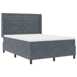 Casa si Gradina - Mobilier - Paturi si accesorii - Paturi - Pat box spring cu saltea, gri inchis, 140x200 cm, catifea - Infinity.ro