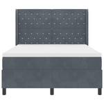 Casa si Gradina - Mobilier - Paturi si accesorii - Paturi - Pat box spring cu saltea, gri inchis, 140x200 cm, catifea - Infinity.ro