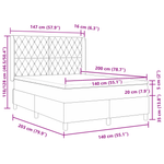 Casa si Gradina - Mobilier - Paturi si accesorii - Paturi - Pat box spring cu saltea, gri inchis, 140x200 cm, catifea - Infinity.ro