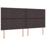 Casa si Gradina - Mobilier - Paturi si accesorii - Paturi - Pat cu arcuri cu saltea si LED maro inchis 200x200 cm tesatura - Infinity.ro