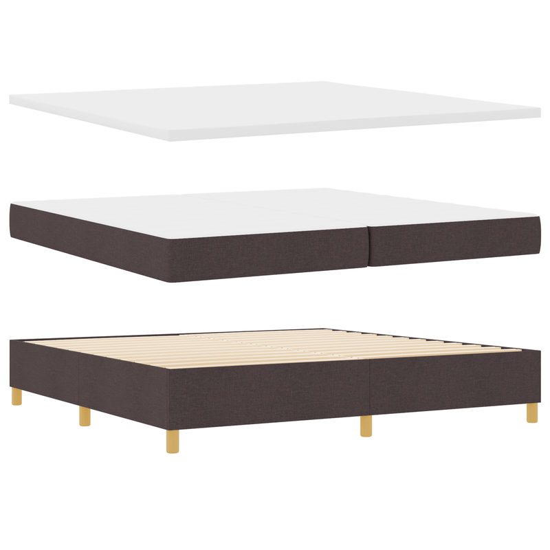Casa si Gradina - Mobilier - Paturi si accesorii - Paturi - Pat cu arcuri cu saltea si LED maro inchis 200x200 cm tesatura - Infinity.ro