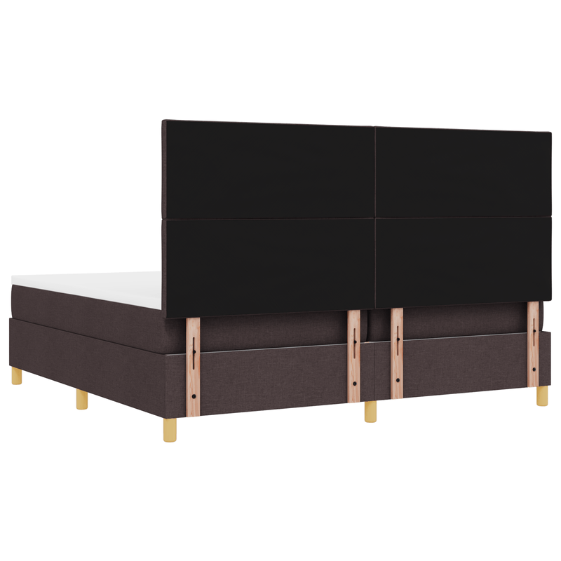 Casa si Gradina - Mobilier - Paturi si accesorii - Paturi - Pat cu arcuri cu saltea si LED maro inchis 200x200 cm tesatura - Infinity.ro
