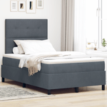 Casa si Gradina - Mobilier - Paturi si accesorii - Paturi - Pat box spring cu saltea & LED, gri inchis, 120x190 cm catifea - Infinity.ro