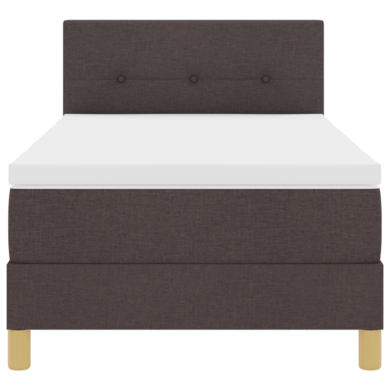 Casa si Gradina - Mobilier - Paturi si accesorii - Paturi - Pat cu arcuri cu saltea & LED maro inchis 90x200 cm din tesatura - Infinity.ro