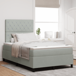 Casa si Gradina - Mobilier - Paturi si accesorii - Paturi - Pat box spring cu saltea & LED, gri deschis, 120x200 cm catifea - Infinity.ro