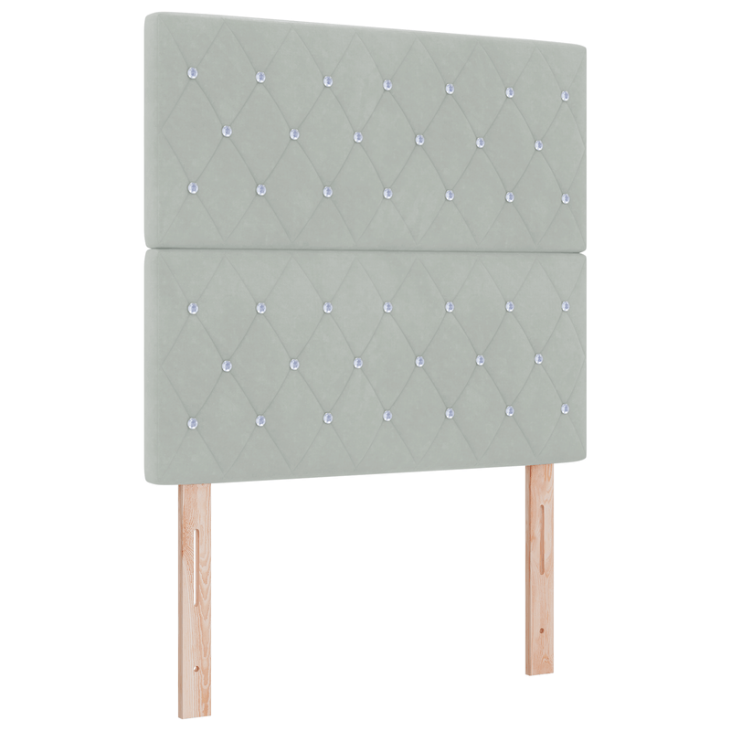 Casa si Gradina - Mobilier - Paturi si accesorii - Paturi - Pat box spring cu saltea & LED, gri deschis, 120x200 cm catifea - Infinity.ro