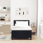 Casa si Gradina - Mobilier - Paturi si accesorii - Paturi - Pat box spring cu saltea si LED Negru 100x200 cm Tesatura - Infinity.ro