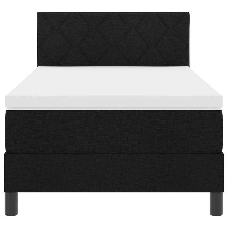Casa si Gradina - Mobilier - Paturi si accesorii - Paturi - Pat box spring cu saltea si LED Negru 100x200 cm Tesatura - Infinity.ro