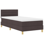Casa si Gradina - Mobilier - Paturi si accesorii - Paturi - Pat cu Arcuri cu Saltea & LED Maro Inchis 90x190 cm Tesatura - Infinity.ro