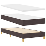 Casa si Gradina - Mobilier - Paturi si accesorii - Paturi - Pat cu Arcuri cu Saltea & LED Maro Inchis 90x190 cm Tesatura - Infinity.ro