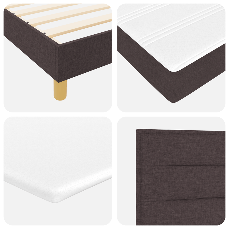 Casa si Gradina - Mobilier - Paturi si accesorii - Paturi - Pat cu Arcuri cu Saltea & LED Maro Inchis 90x190 cm Tesatura - Infinity.ro
