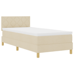 Casa si Gradina - Mobilier - Paturi si accesorii - Paturi - Pat cu Arcuri cu Saltea & LED Crem 90x190 cm Tesatura - Infinity.ro