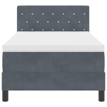 Casa si Gradina - Mobilier - Paturi si accesorii - Paturi - Pat box spring cu saltea & LED, gri inchis, 90x200 cm, catifea - Infinity.ro